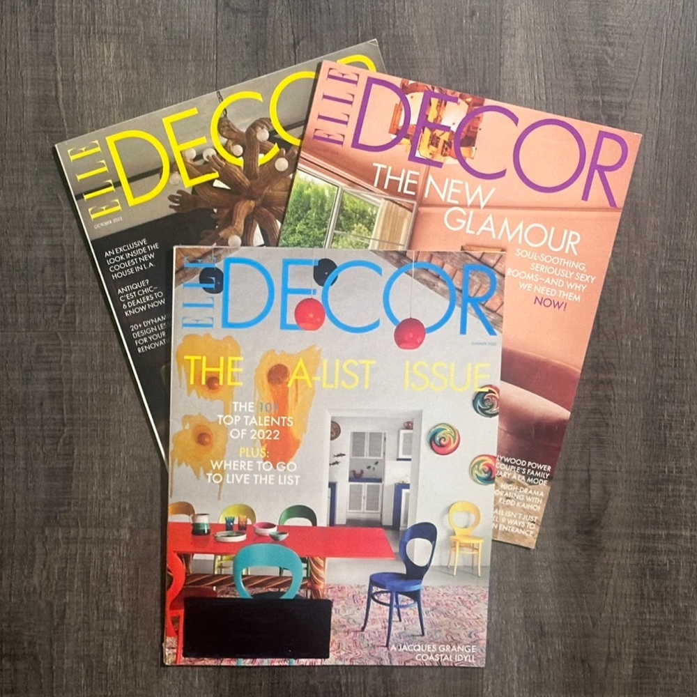 New Set of 3 Elle Decor Magazine Back Issues